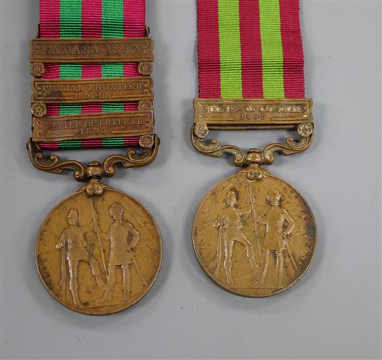 Two bronze India General Service 1895-1902 medals to